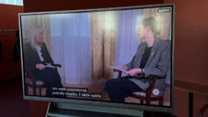 Uczniowie Wielkopolskiego Technikum Zawodowego podczas lekcji obywatelskiej