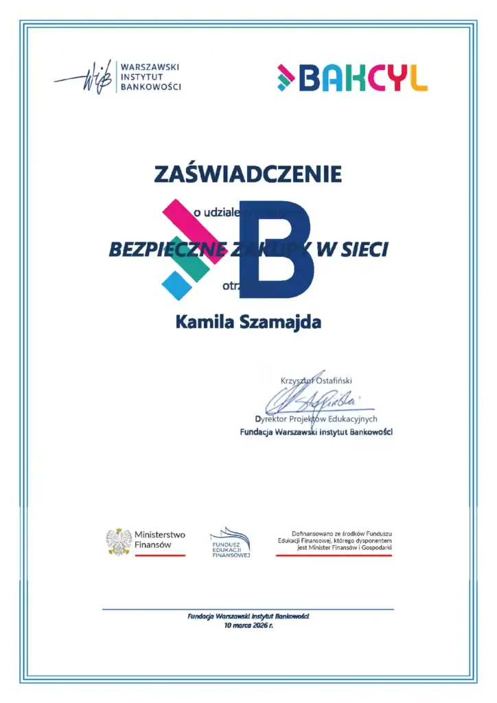 Certyfikat - Bezpieczeństwo w sieci